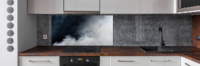 Pannello paraschizzi cucina in vetro color fumo bianco