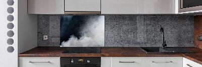 Pannello paraschizzi cucina in vetro color fumo bianco