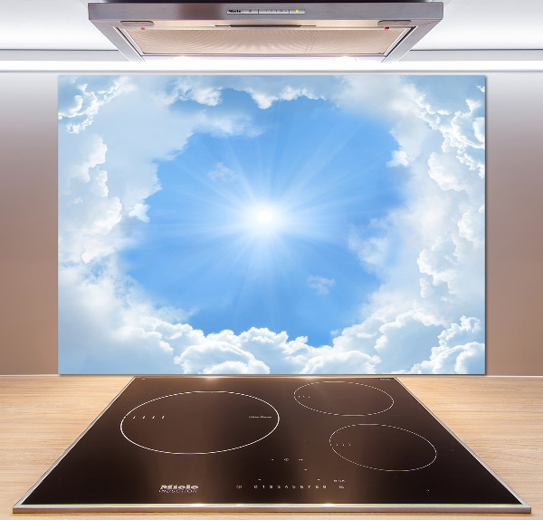 Rivestimento parete cucina con decoro 'Nuvole nel cielo'