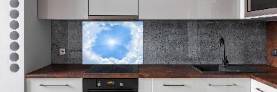 Rivestimento parete cucina con decoro 'Nuvole nel cielo'