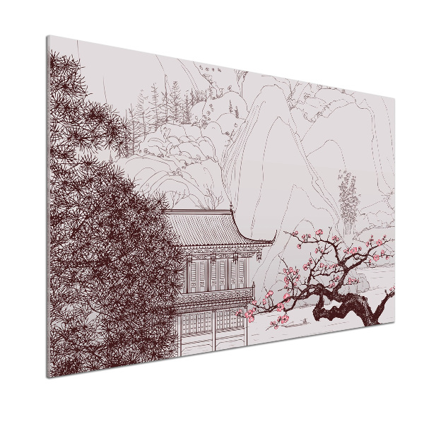 Pannello retrocucina con motivo paesaggio cinese