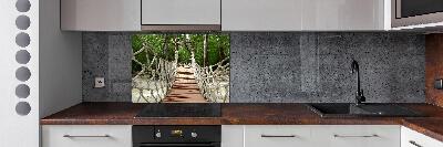 Pannello paraschizzi cucina con motivo ponte di corda