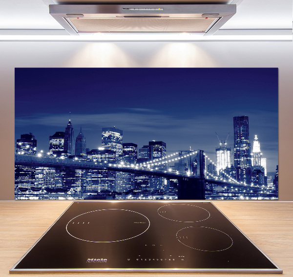 Pannello paraschizzi cucina con stampa raffigurante New York di notte