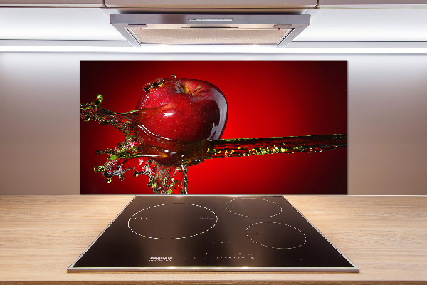 Pannello paraschizzi cucina con decorazione a mela e gocce d'acqua