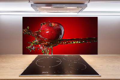 Pannello paraschizzi cucina con decorazione a mela e gocce d'acqua