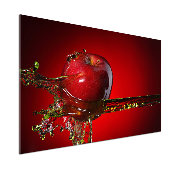 Pannello paraschizzi cucina con decorazione a mela e gocce d'acqua