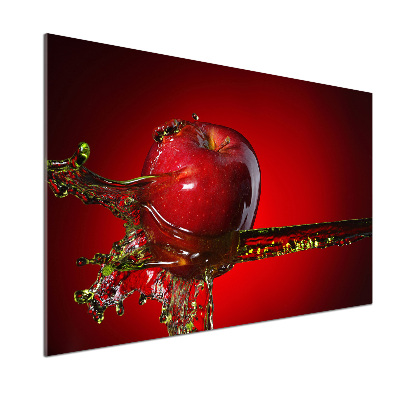 Pannello paraschizzi cucina con decorazione a mela e gocce d'acqua