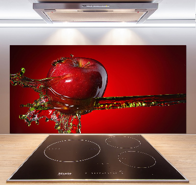 Pannello paraschizzi cucina con decorazione a mela e gocce d'acqua
