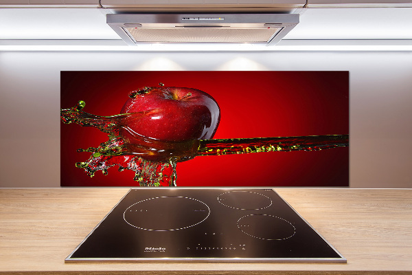 Pannello paraschizzi cucina con decorazione a mela e gocce d'acqua