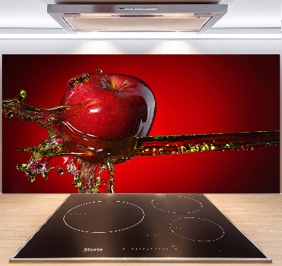Pannello paraschizzi cucina con decorazione a mela e gocce d'acqua