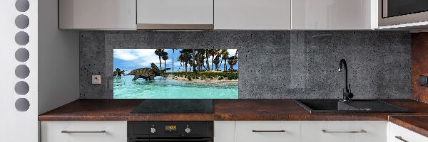 Pannello paraschizzi cucina con motivo di dinosauri