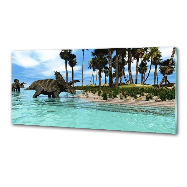 Pannello paraschizzi cucina con motivo di dinosauri