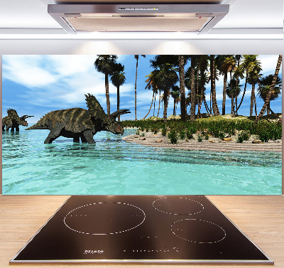 Pannello paraschizzi cucina con motivo di dinosauri