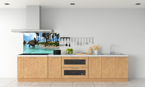 Pannello paraschizzi cucina con motivo di dinosauri