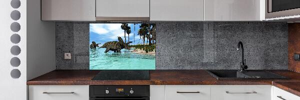 Pannello paraschizzi cucina con motivo di dinosauri