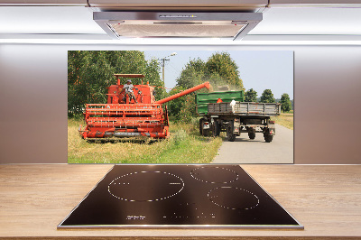 Pannello paraschizzi cucina con stampa a tema mietitrebbia