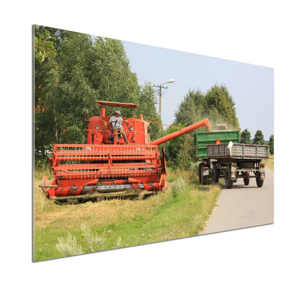 Pannello paraschizzi cucina con stampa a tema mietitrebbia