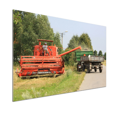 Pannello paraschizzi cucina con stampa a tema mietitrebbia