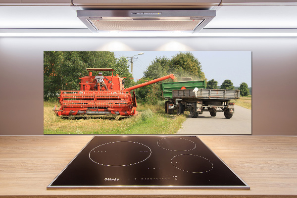 Pannello paraschizzi cucina con stampa a tema mietitrebbia