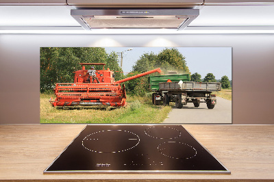 Pannello paraschizzi cucina con stampa a tema mietitrebbia