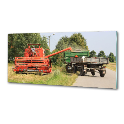 Pannello paraschizzi cucina con stampa a tema mietitrebbia