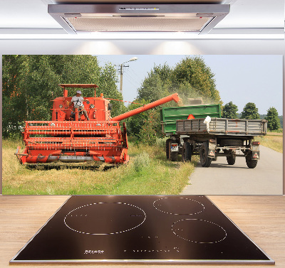 Pannello paraschizzi cucina con stampa a tema mietitrebbia