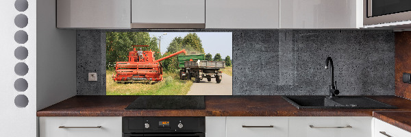 Pannello paraschizzi cucina con stampa a tema mietitrebbia