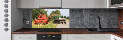 Pannello paraschizzi cucina con stampa a tema mietitrebbia