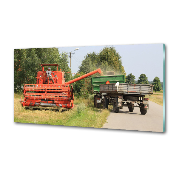 Pannello paraschizzi cucina con stampa a tema mietitrebbia