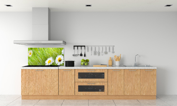 Pannello paraschizzi cucina con decorazione a margherite