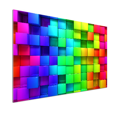 Pannello retrocucina con stampa di scatole colorate