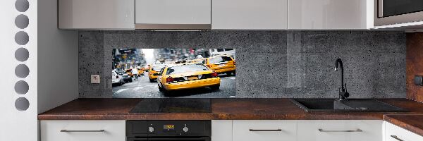 Rivestimento parete cucina con stampa ispirata ai taxi di New York