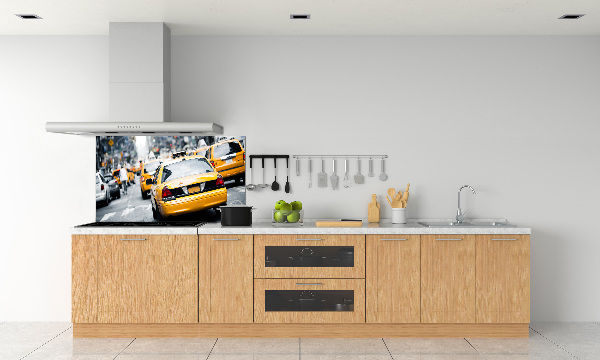 Rivestimento parete cucina con stampa ispirata ai taxi di New York