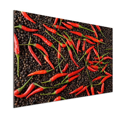 Rivestimento parete cucina con motivo di peperoncini