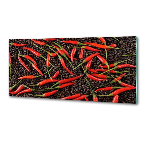 Rivestimento parete cucina con motivo di peperoncini