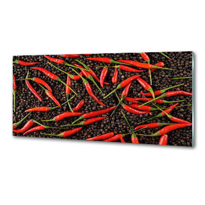 Rivestimento parete cucina con motivo di peperoncini