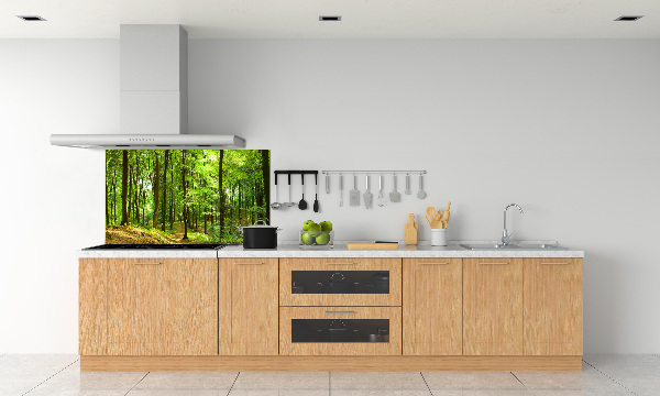 Rivestimento parete cucina con motivo «Sentiero nel bosco»