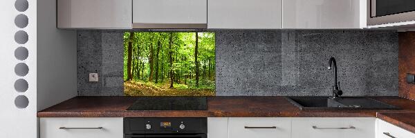 Rivestimento parete cucina con motivo «Sentiero nel bosco»