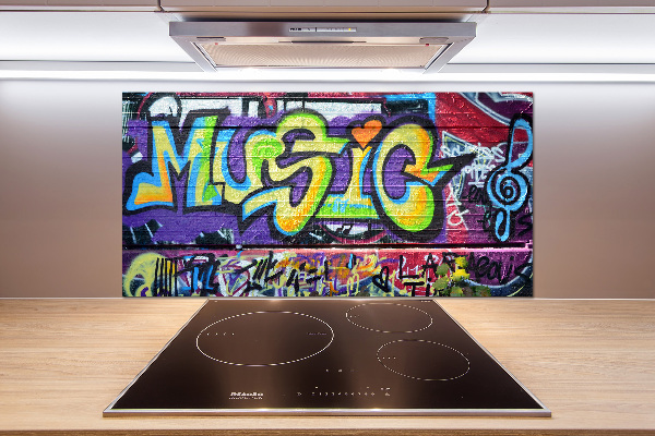 Rivestimento parete cucina con motivo graffiti