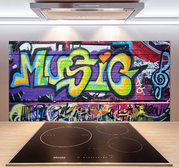 Rivestimento parete cucina con motivo graffiti