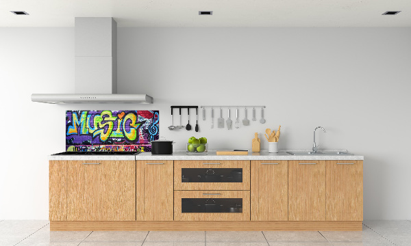 Rivestimento parete cucina con motivo graffiti