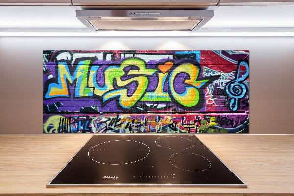 Rivestimento parete cucina con motivo graffiti