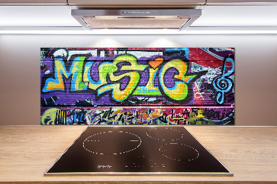 Rivestimento parete cucina con motivo graffiti