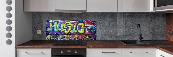Rivestimento parete cucina con motivo graffiti