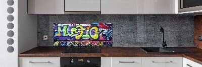 Rivestimento parete cucina con motivo graffiti