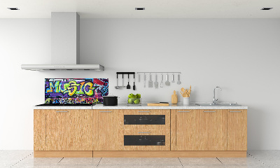 Rivestimento parete cucina con motivo graffiti