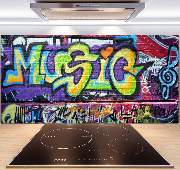 Rivestimento parete cucina con motivo graffiti