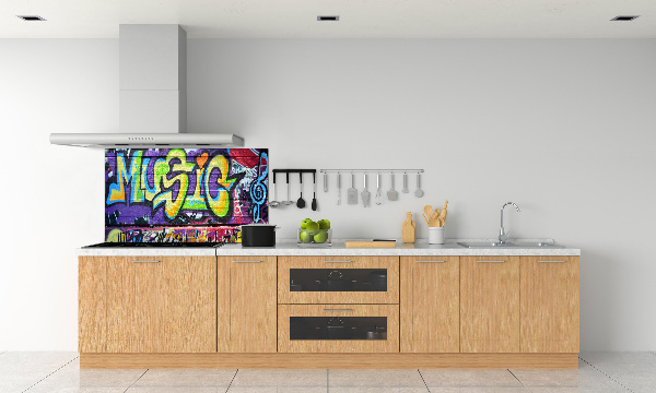 Rivestimento parete cucina con motivo graffiti