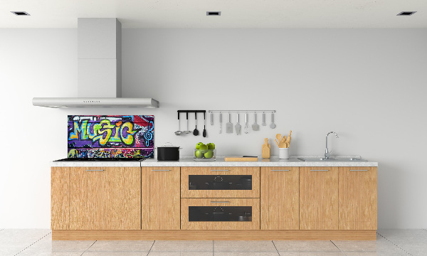Rivestimento parete cucina con motivo graffiti
