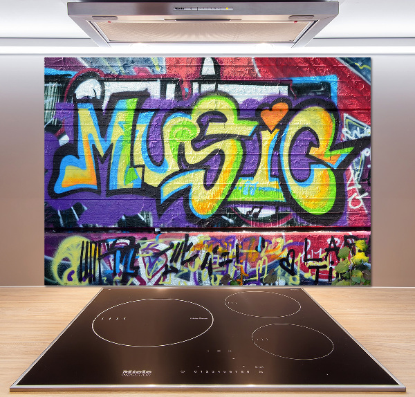 Rivestimento parete cucina con motivo graffiti